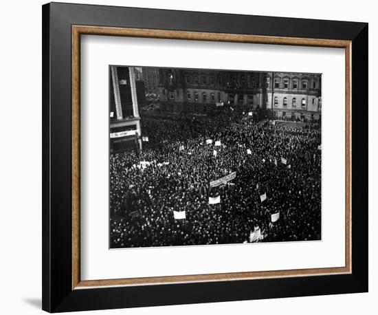 Packed Tightly in Cadillac Square are Thousands of People Who Gathered for a Mass Demonstration-null-Framed Photographic Print