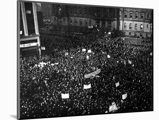 Packed Tightly in Cadillac Square are Thousands of People Who Gathered for a Mass Demonstration-null-Mounted Photographic Print