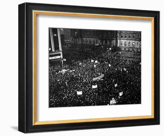 Packed Tightly in Cadillac Square are Thousands of People Who Gathered for a Mass Demonstration-null-Framed Photographic Print