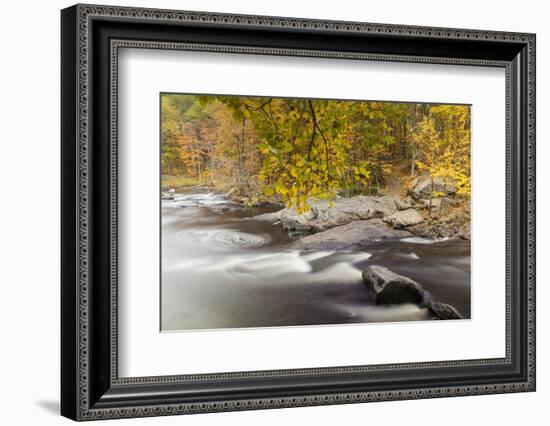 Packers Falls on the Lamprey River in Durham, New Hampshire. Fall-Jerry & Marcy Monkman-Framed Photographic Print