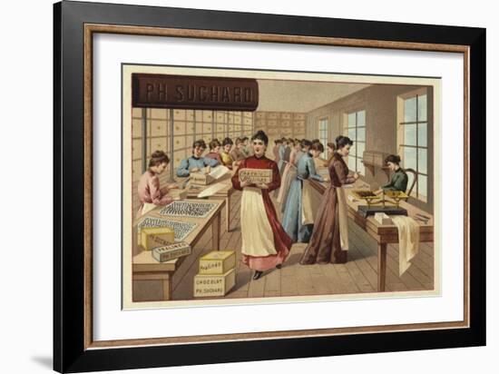 Packing Chocolates in a Factory-null-Framed Giclee Print