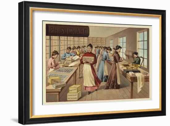 Packing Chocolates in a Factory-null-Framed Giclee Print