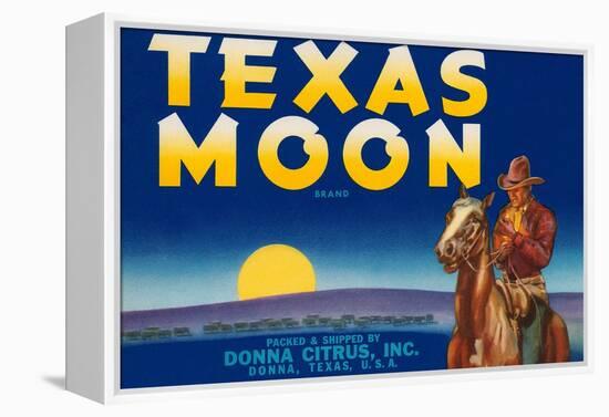 Packing Crate Label, Texas Moon-null-Framed Stretched Canvas