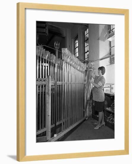 Packing Garden Forks for Dispatch, Brades Tools, Sheffield, South Yorkshire, 1966-Michael Walters-Framed Photographic Print