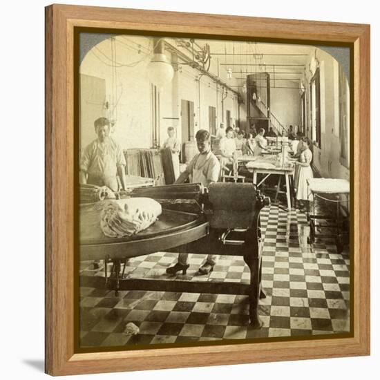 Packing Prize Butter for the European Markets, Hasley, Denmark-Underwood & Underwood-Framed Premier Image Canvas