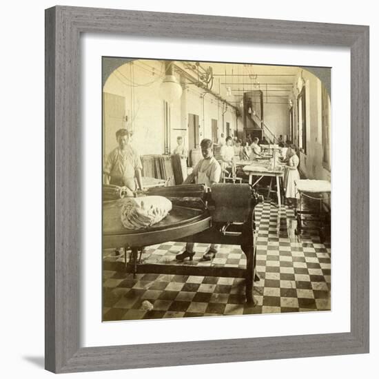 Packing Prize Butter for the European Markets, Hasley, Denmark-Underwood & Underwood-Framed Photographic Print