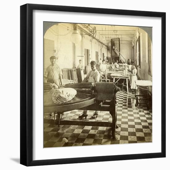 Packing Prize Butter for the European Markets, Hasley, Denmark-Underwood & Underwood-Framed Photographic Print