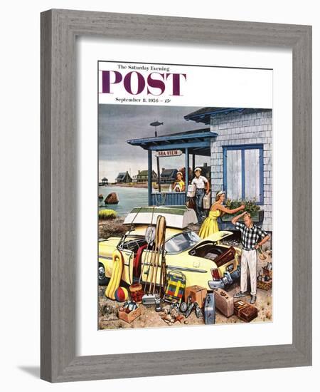 "Packing the Car" Saturday Evening Post Cover, September 8, 1956-Stevan Dohanos-Framed Giclee Print