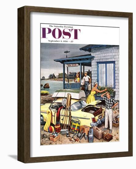 "Packing the Car" Saturday Evening Post Cover, September 8, 1956-Stevan Dohanos-Framed Giclee Print