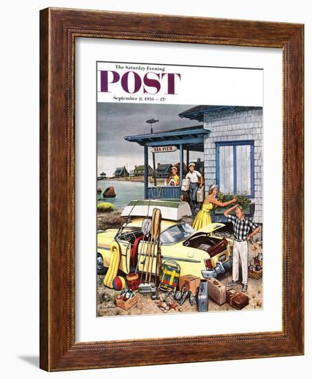 "Packing the Car" Saturday Evening Post Cover, September 8, 1956-Stevan Dohanos-Framed Giclee Print