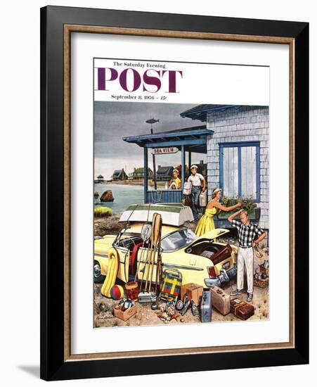 "Packing the Car" Saturday Evening Post Cover, September 8, 1956-Stevan Dohanos-Framed Giclee Print