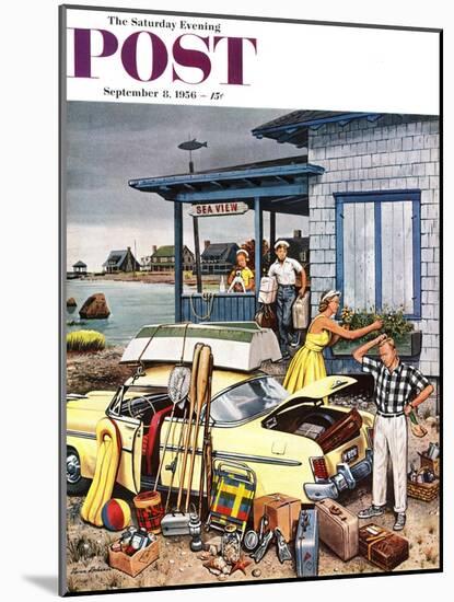 "Packing the Car" Saturday Evening Post Cover, September 8, 1956-Stevan Dohanos-Mounted Giclee Print