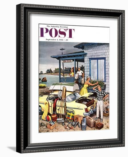 "Packing the Car" Saturday Evening Post Cover, September 8, 1956-Stevan Dohanos-Framed Giclee Print