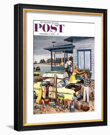 "Packing the Car" Saturday Evening Post Cover, September 8, 1956-Stevan Dohanos-Framed Giclee Print