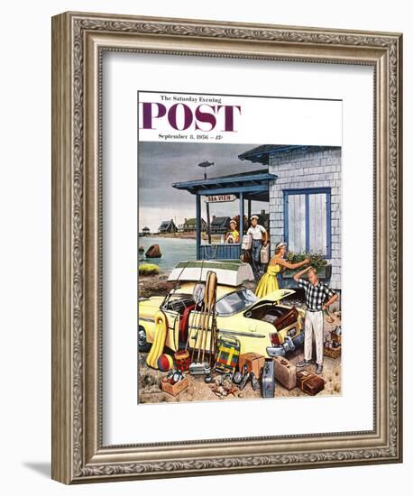 "Packing the Car" Saturday Evening Post Cover, September 8, 1956-Stevan Dohanos-Framed Giclee Print