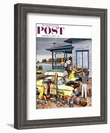 "Packing the Car" Saturday Evening Post Cover, September 8, 1956-Stevan Dohanos-Framed Giclee Print