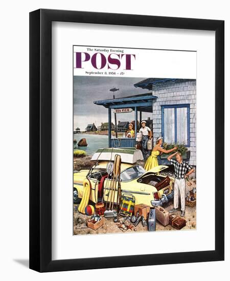 "Packing the Car" Saturday Evening Post Cover, September 8, 1956-Stevan Dohanos-Framed Giclee Print