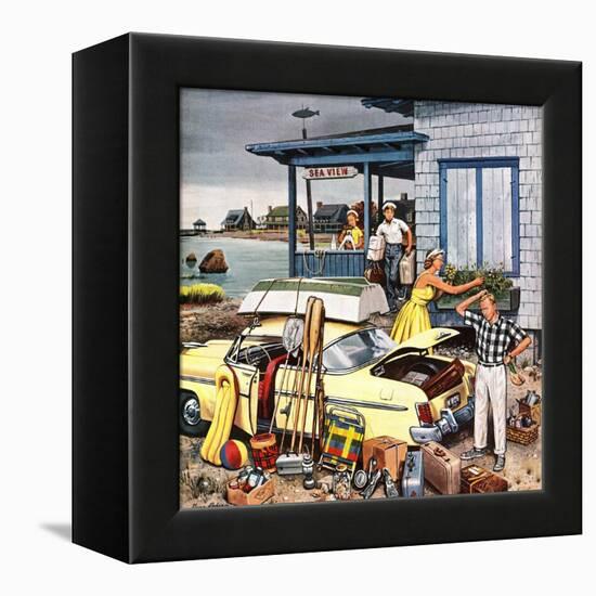 "Packing the Car", September 8, 1956-Stevan Dohanos-Framed Premier Image Canvas