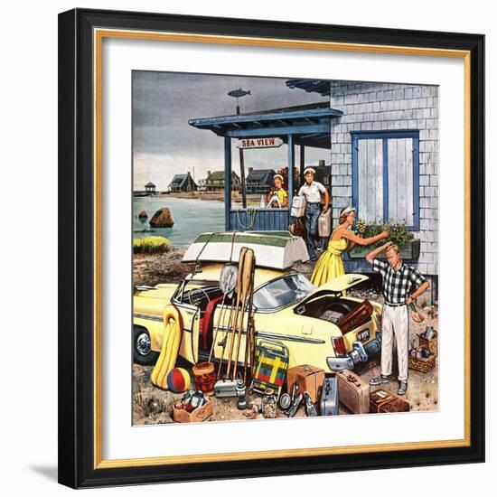 "Packing the Car", September 8, 1956-Stevan Dohanos-Framed Giclee Print