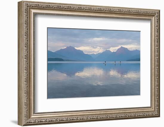 Paddle Boarding on Lake McDonald Glacier National Park, Montana-Alan Majchrowicz-Framed Photographic Print