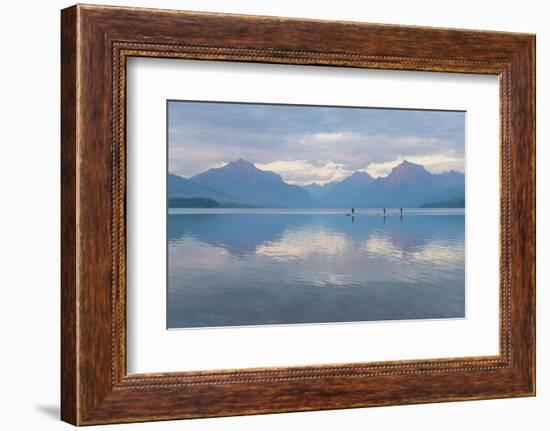 Paddle Boarding on Lake McDonald Glacier National Park, Montana-Alan Majchrowicz-Framed Photographic Print