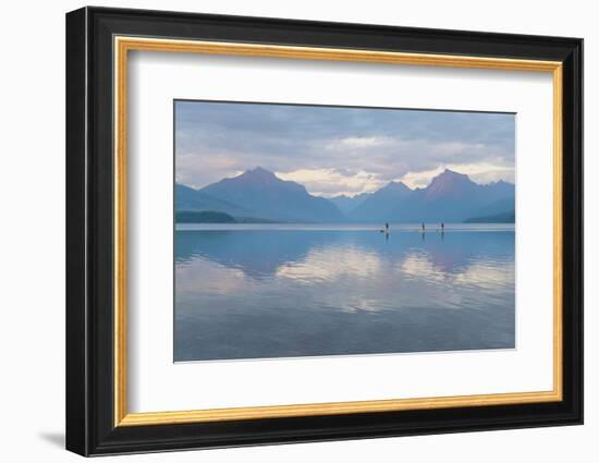 Paddle Boarding on Lake McDonald Glacier National Park, Montana-Alan Majchrowicz-Framed Photographic Print