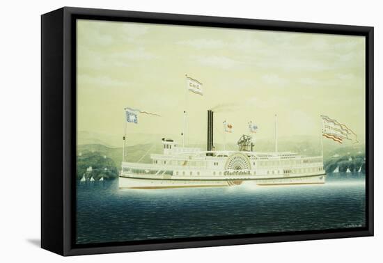 Paddle Steamboat "City of Catskill"-James Bard-Framed Premier Image Canvas