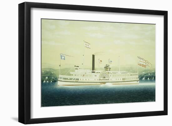 Paddle Steamboat "City of Catskill"-James Bard-Framed Giclee Print