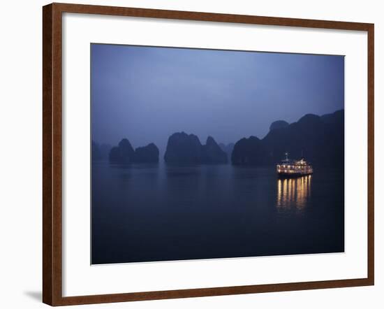 Paddle Steamer at Anchor, Dawn, Halong Bay, Vietnam, Indochina, Southeast Asia, Asia-Purcell-Holmes-Framed Photographic Print