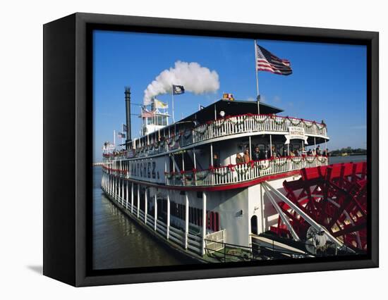 Paddle Steamer 'Natchez', on the Edge of the Mississippi River in New Orleans, Louisiana, USA-Bruno Barbier-Framed Premier Image Canvas