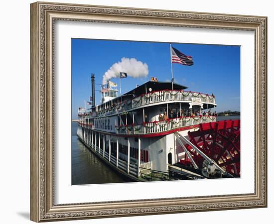 Paddle Steamer 'Natchez', on the Edge of the Mississippi River in New Orleans, Louisiana, USA-Bruno Barbier-Framed Photographic Print