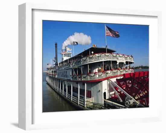 Paddle Steamer 'Natchez', on the Edge of the Mississippi River in New Orleans, Louisiana, USA-Bruno Barbier-Framed Photographic Print