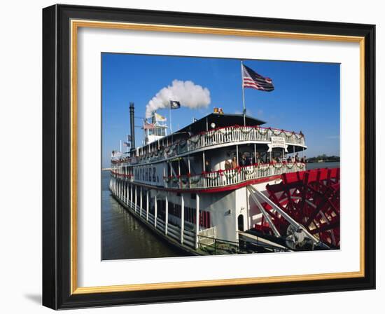 Paddle Steamer 'Natchez', on the Edge of the Mississippi River in New Orleans, Louisiana, USA-Bruno Barbier-Framed Photographic Print