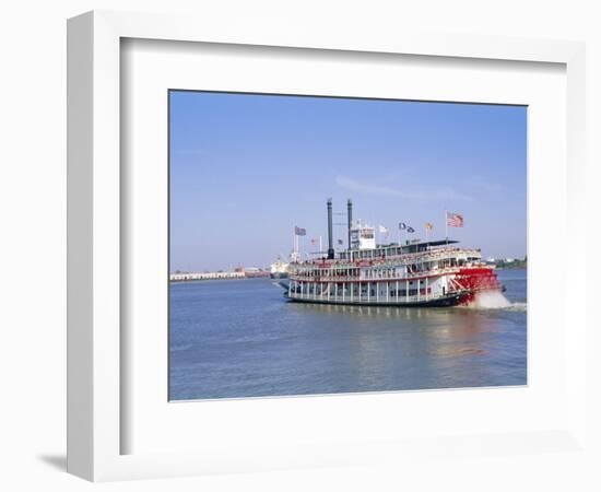 Paddle Steamer 'Natchez' on the Mississippi River, New Orleans, Louisiana, USA-Bruno Barbier-Framed Premium Photographic Print