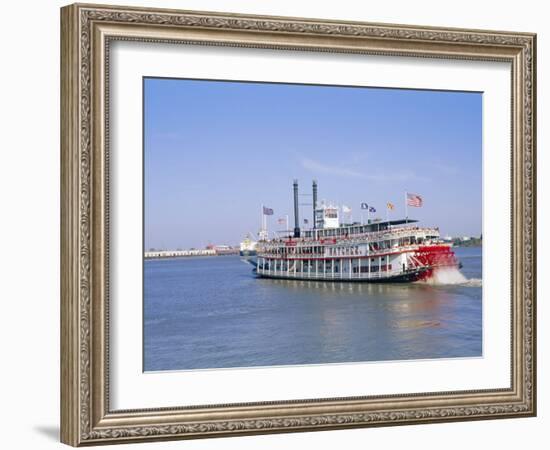 Paddle Steamer 'Natchez' on the Mississippi River, New Orleans, Louisiana, USA-Bruno Barbier-Framed Photographic Print