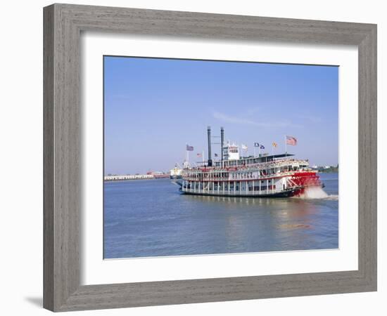 Paddle Steamer 'Natchez' on the Mississippi River, New Orleans, Louisiana, USA-Bruno Barbier-Framed Photographic Print