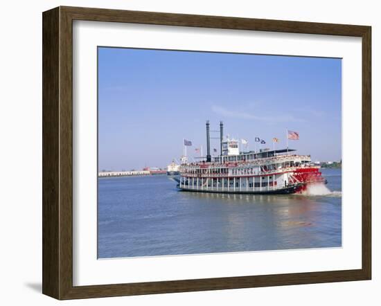 Paddle Steamer 'Natchez' on the Mississippi River, New Orleans, Louisiana, USA-Bruno Barbier-Framed Photographic Print