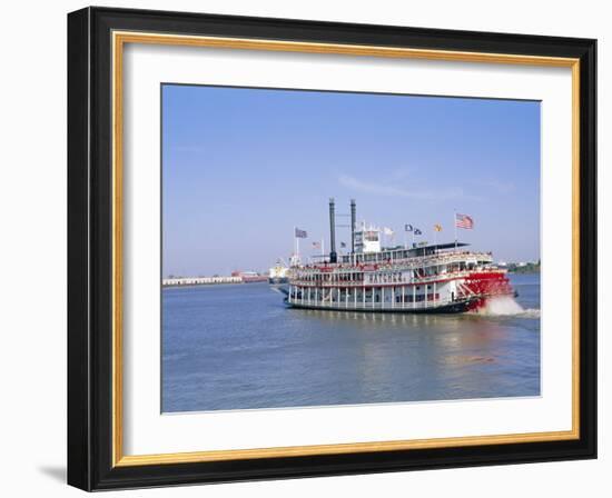 Paddle Steamer 'Natchez' on the Mississippi River, New Orleans, Louisiana, USA-Bruno Barbier-Framed Photographic Print