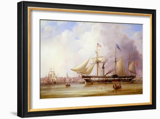 Paddle Steamer 'President' in the Mersey off Liverpool, mid 19Th Century (Oil on Canvas)-Samuel Walters-Framed Giclee Print