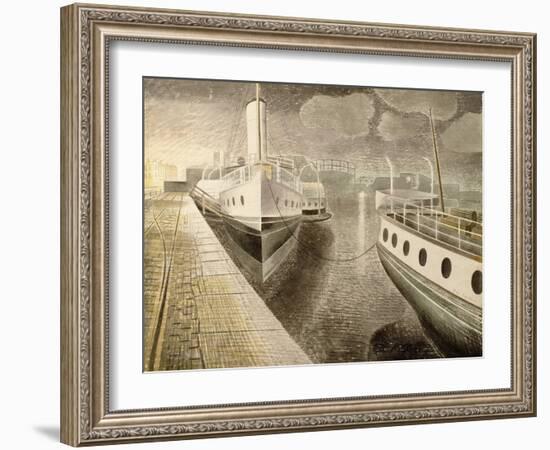 Paddle Steamers at Night-Eric Ravilious-Framed Giclee Print