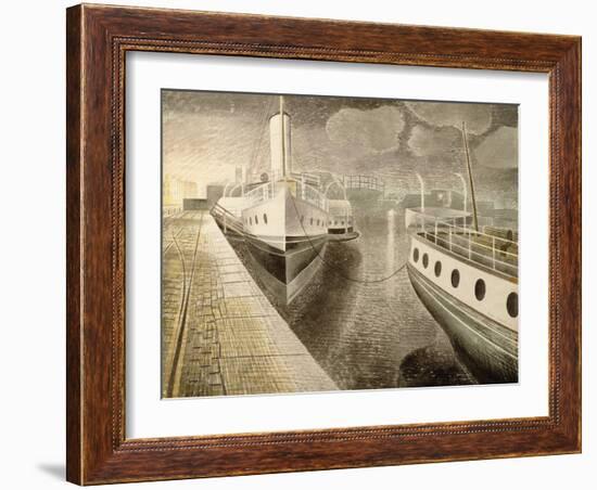 Paddle Steamers at Night-Eric Ravilious-Framed Giclee Print