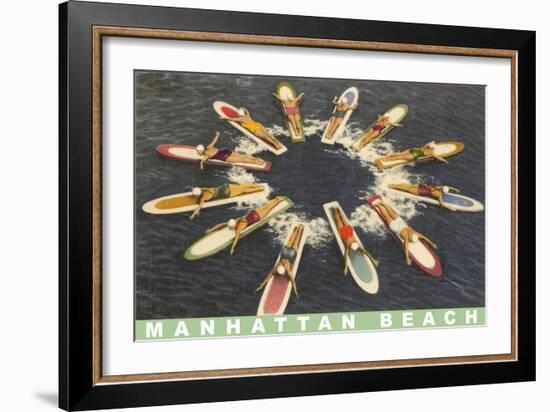 Paddleboarders, Manhattan Beach-null-Framed Art Print