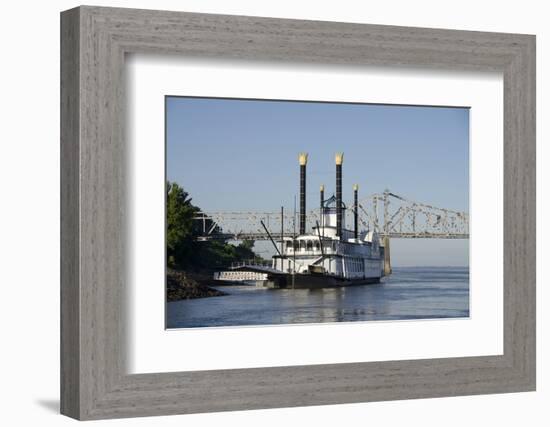 Paddlewheel Boat and Casino, Mississippi River, Port Area, Natchez, Mississippi, USA-Cindy Miller Hopkins-Framed Photographic Print