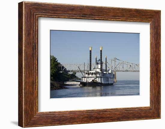 Paddlewheel Boat and Casino, Mississippi River, Port Area, Natchez, Mississippi, USA-Cindy Miller Hopkins-Framed Photographic Print