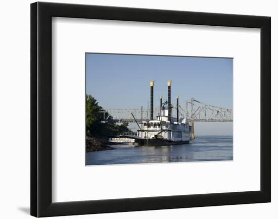 Paddlewheel Boat and Casino, Mississippi River, Port Area, Natchez, Mississippi, USA-Cindy Miller Hopkins-Framed Photographic Print