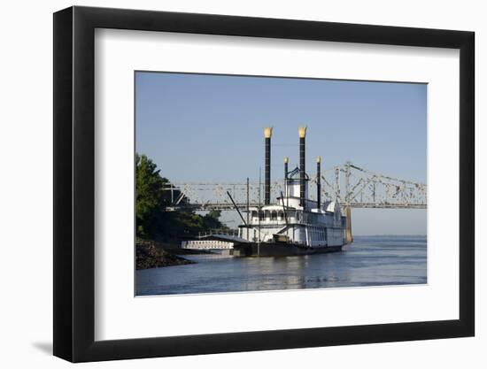 Paddlewheel Boat and Casino, Mississippi River, Port Area, Natchez, Mississippi, USA-Cindy Miller Hopkins-Framed Photographic Print