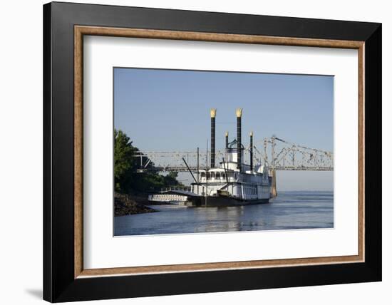 Paddlewheel Boat and Casino, Mississippi River, Port Area, Natchez, Mississippi, USA-Cindy Miller Hopkins-Framed Photographic Print