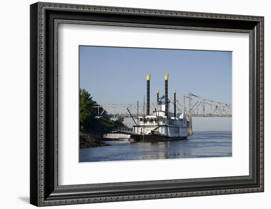 Paddlewheel Boat and Casino, Mississippi River, Port Area, Natchez, Mississippi, USA-Cindy Miller Hopkins-Framed Photographic Print