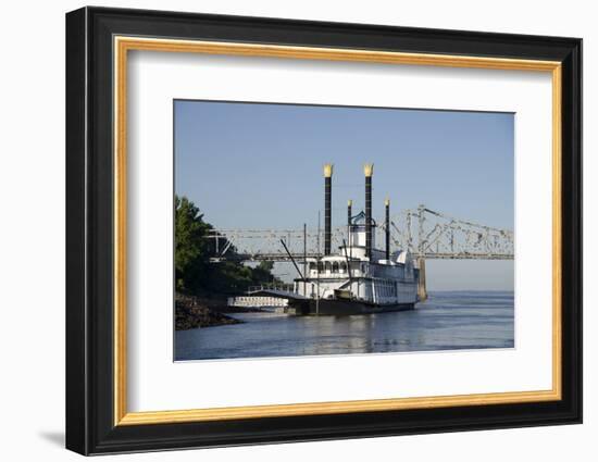 Paddlewheel Boat and Casino, Mississippi River, Port Area, Natchez, Mississippi, USA-Cindy Miller Hopkins-Framed Photographic Print