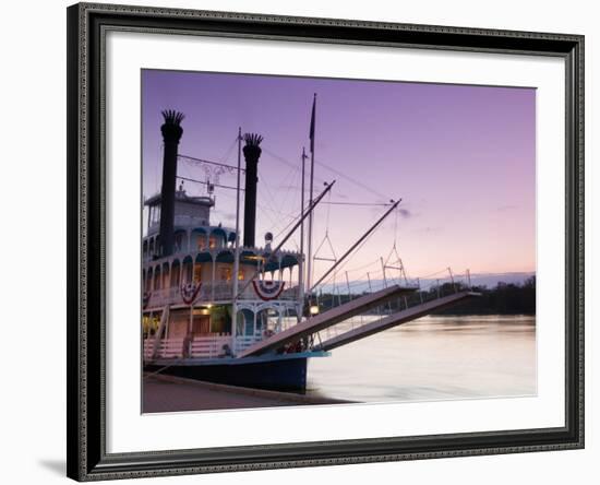 Paddlewheel Riverboat Julia Belle Swain on the Mississippi River, La Crosse, Wisconsin-Walter Bibikow-Framed Photographic Print